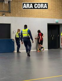 Hoog bezoek tijdens onze wekelijks zaalvoetbal!